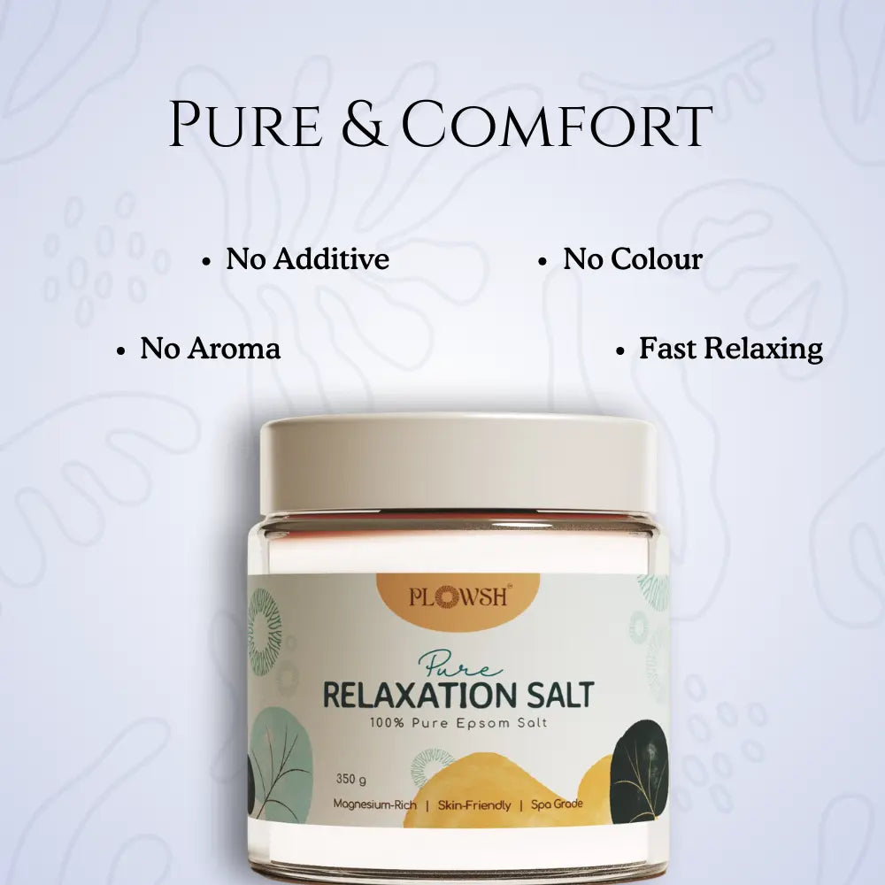 Plowsh Pure Relaxation Salt – 100% Epsom Salt for Stress Relief & Muscle Relaxation (350g