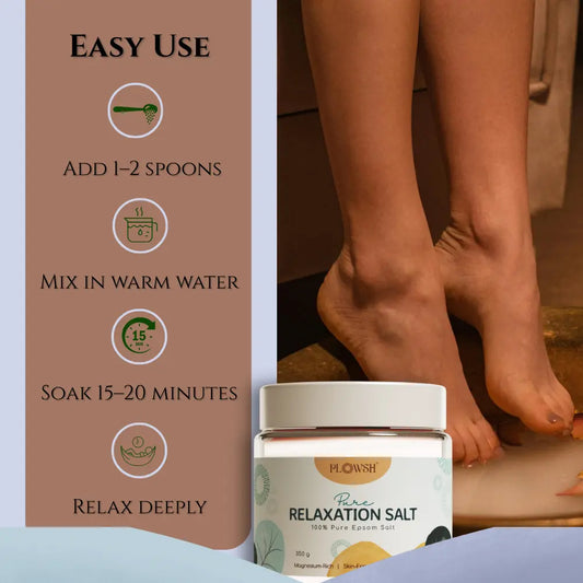 Plowsh Pure Relaxation Salt – 100% Epsom Salt for Stress Relief & Muscle Relaxation (350g