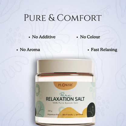 Plowsh Pure Relaxation Salt – 100% Epsom Salt for Stress Relief & Muscle Relaxation (350g